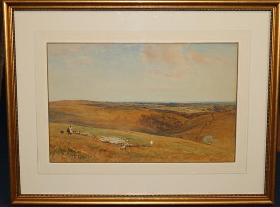 Robert Thorne Waite (1842-1935) Sussex Downland scene, c1910 12 x 18in.